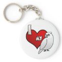 I Love my Bare Eyed Cockatoo keychains