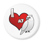 I Love my Bare Eyed Cockatoo magnets