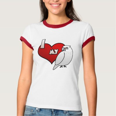 I Love my Bare Eyed Cockatoo Tshirt by MenagerieMayhem
