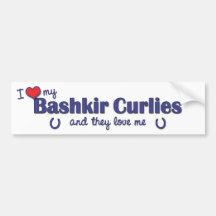 I Love My Bashkir Curlies (Multiple Horses) Bumper Stickers
