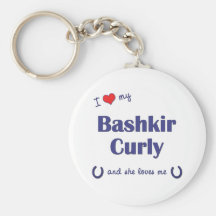 I Love My Bashkir Curly (Female Horse) Key Chains
