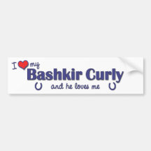 I Love My Bashkir Curly (Male Horse) Bumper Stickers