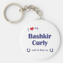 I Love My Bashkir Curly (Male Horse) Key Chains