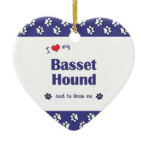 I Love My Basset Hound (Male Dog) Ornaments