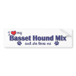 I Love My Basset Hound Mix (Female Dog) Bumper Stickers