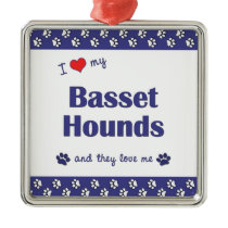 I Love My Basset Hounds (Multiple Dogs) Christmas Ornament