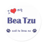 I Love My Bea Tzu (Male Dog) stickers