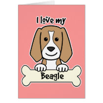 I Love My Beagle Greeting Card