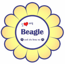 I Love My Beagle (Female Dog) Photo Sculptures