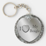 I Love My Beagle Heart Keychain