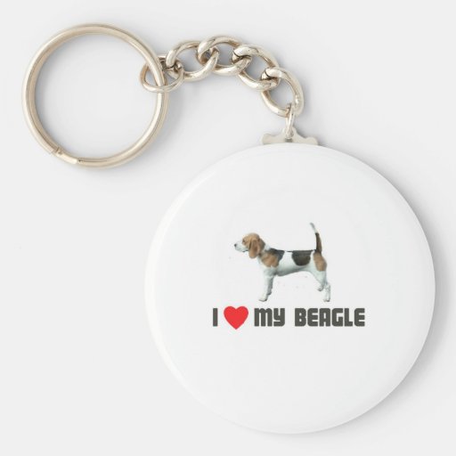 I Love My Beagle Key Chain