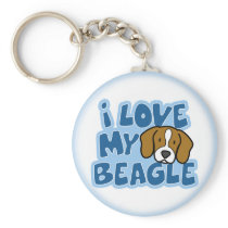 I Love My Beagle Keychain