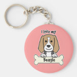 I Love My Beagle Keychain