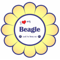 I Love My Beagle (Male Dog) Photo Cutout