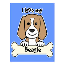 I Love My Beagle Postcards
