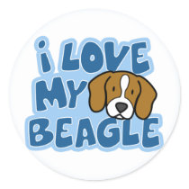 I Love My Beagle Stickers