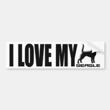 I love my beagle - White Bumper Stickers