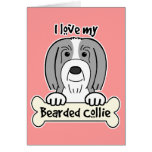 I Love My Bearded Collie Cards