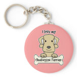 I Love My Bedlington Terrier Keychains