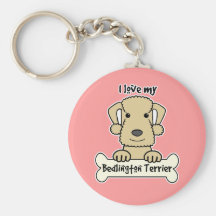 I Love My Bedlington Terrier Keychains