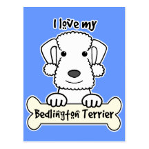 I Love My Bedlington Terrier Post Card