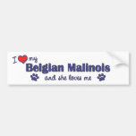 I Love My Belgian Malinois (Female Dog) Bumper Stickers