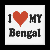 I Love My Bengal Cat Gifts and Apparel magnets