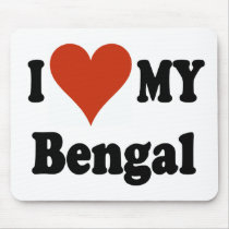 I Love My Bengal Cat Gifts and Apparel Mousepads