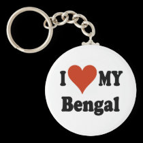 I Love My Bengal Cat Merchandise keychains
