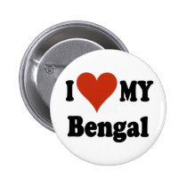 I Love My Bengal Cat Merchandise buttons
