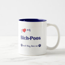I Love My Bich-Poos (Multiple Dogs) Mugs