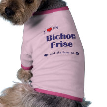 I Love My Bichon Frise (Female Dog) Dog T-shirt