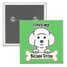 I Love My Bichon Frise Pins