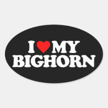 I LOVE MY BIGHORN OVAL STICKER