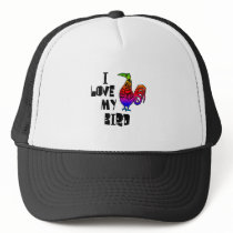 I Love My Bird Trucker Hats