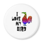 I Love My Bird magnets