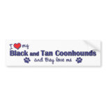 I Love My Black and Tan Coonhounds (Multiple Dogs) bumper stickers