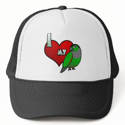 I Love my Black Capped Conure Hats by MenagerieMayhem