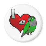 I Love my Black Capped Conure magnets