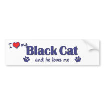 I Love My Black Cat (Male Cat) Bumper Sticker