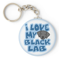 I Love My Black Lab Keychain