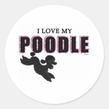 I Love My Black Poodle Sticker