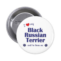 I Love My Black Russian Terrier (Male Dog) Pin