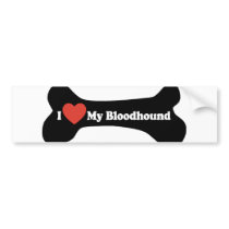 I Love My Bloodhound - Dog Bone Bumper Sticker