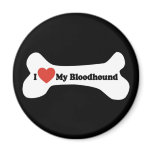 I Love My Bloodhound - Dog Bone magnets
