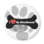 I Love My Bloodhound - Dog Bone magnets