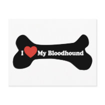 I Love My Bloodhound - Dog Bone Postcard