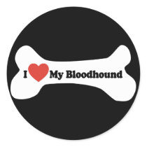 I Love My Bloodhound - Dog Bone Stickers