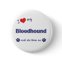 I Love My Bloodhound (Female Dog) Buttons