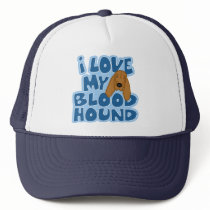 I Love My Bloodhound Hat